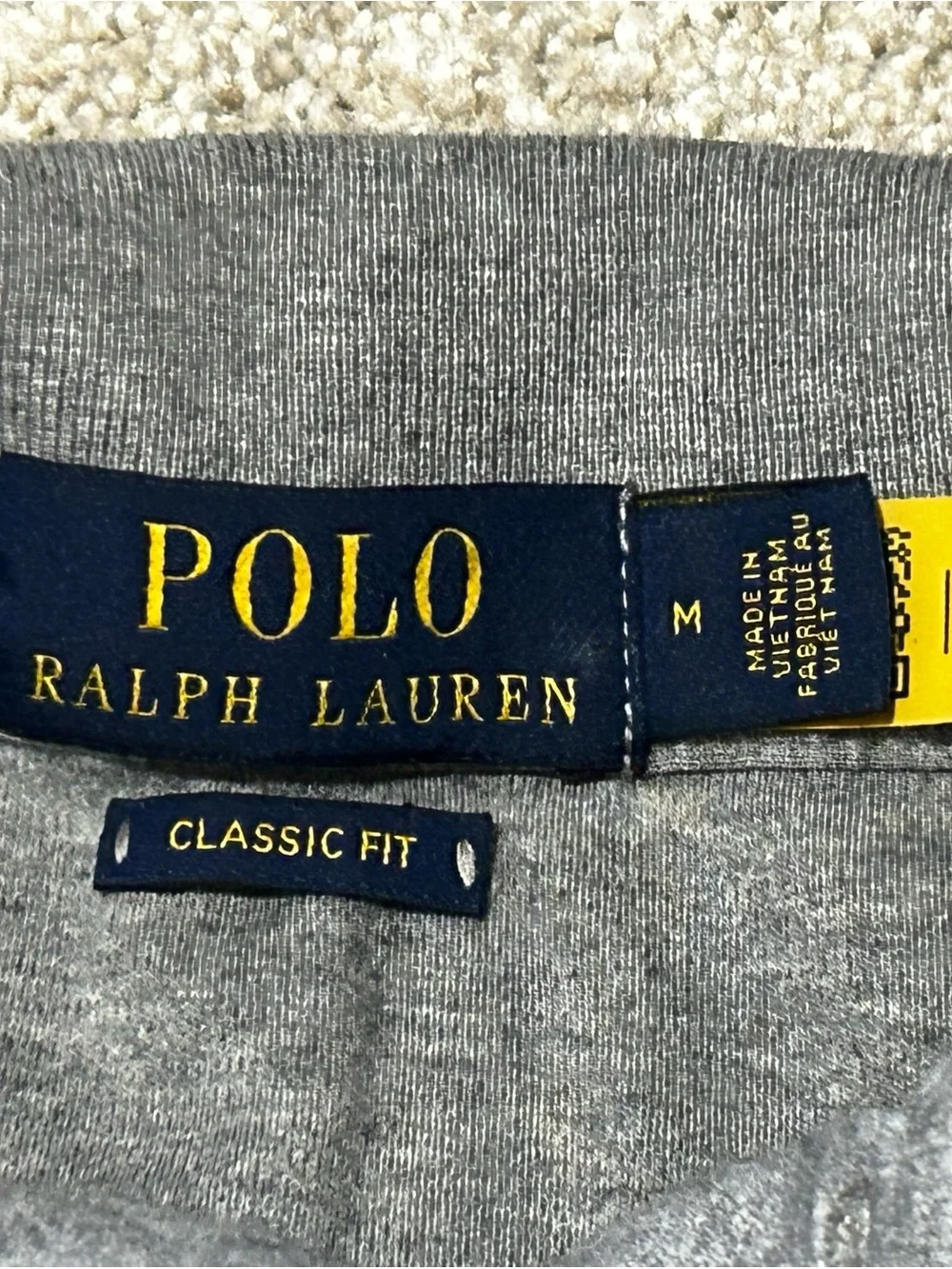 Polo Ralph Lauren Men’s M Classic Fit Gray Polo Shirt Multicolor Pony Logo